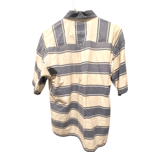 Vintage 90s Striped Bugle Boy Pull Over Button Down Shirt Men’s S RARE - Picture 2 of 6